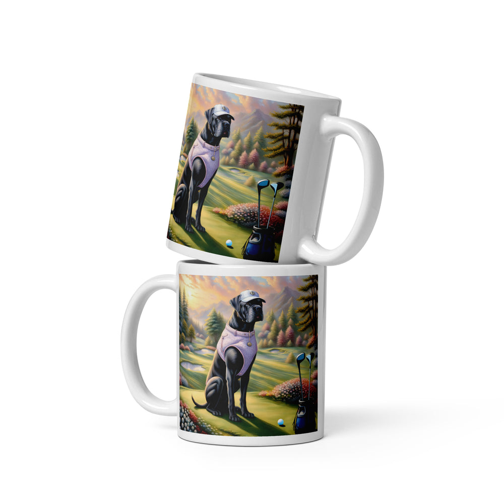 Cane Corso Golfer- White glossy mug v2