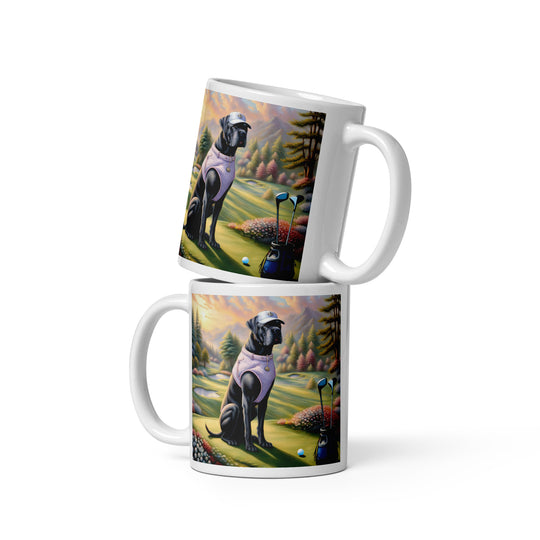 Cane Corso Golfer- White glossy mug v2