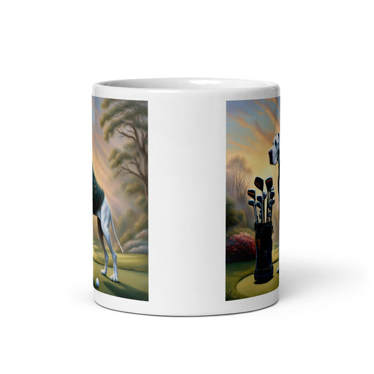 Great Dane Golfer- White glossy mug v3