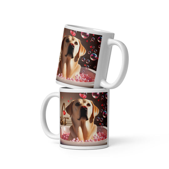 Labrador Retriever Romantic- White glossy mug