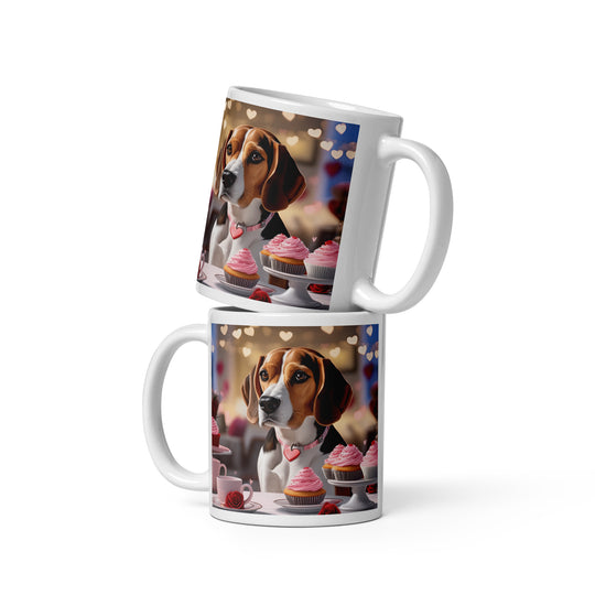 Beagle Romantic- White glossy mug v2