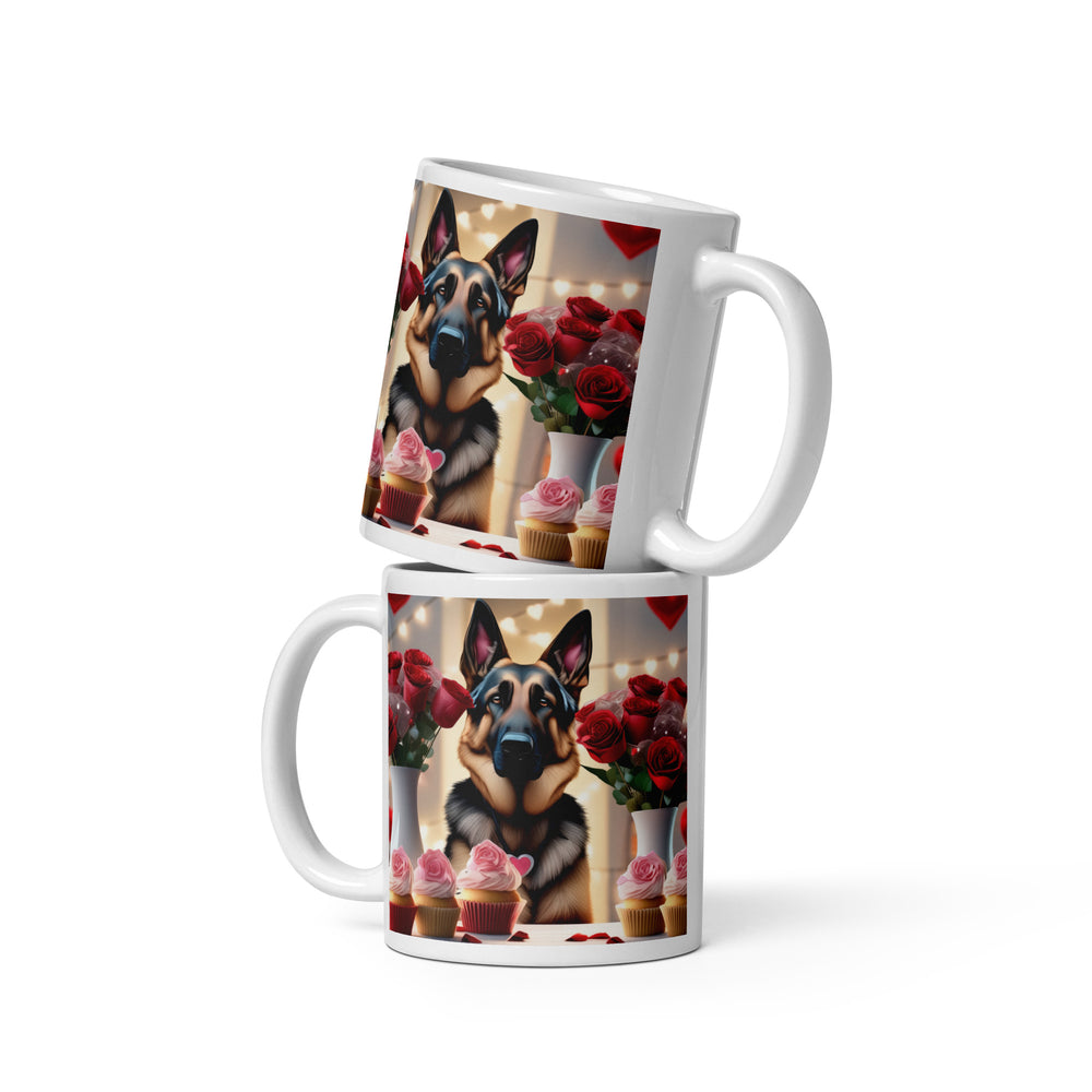 German Shepherd Romantic- White glossy mug v2