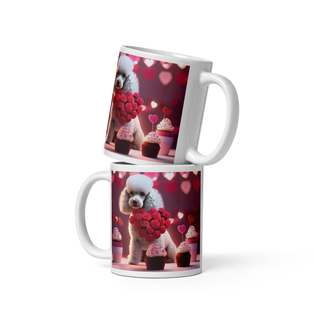 Poodle Romantic- White glossy mug v2