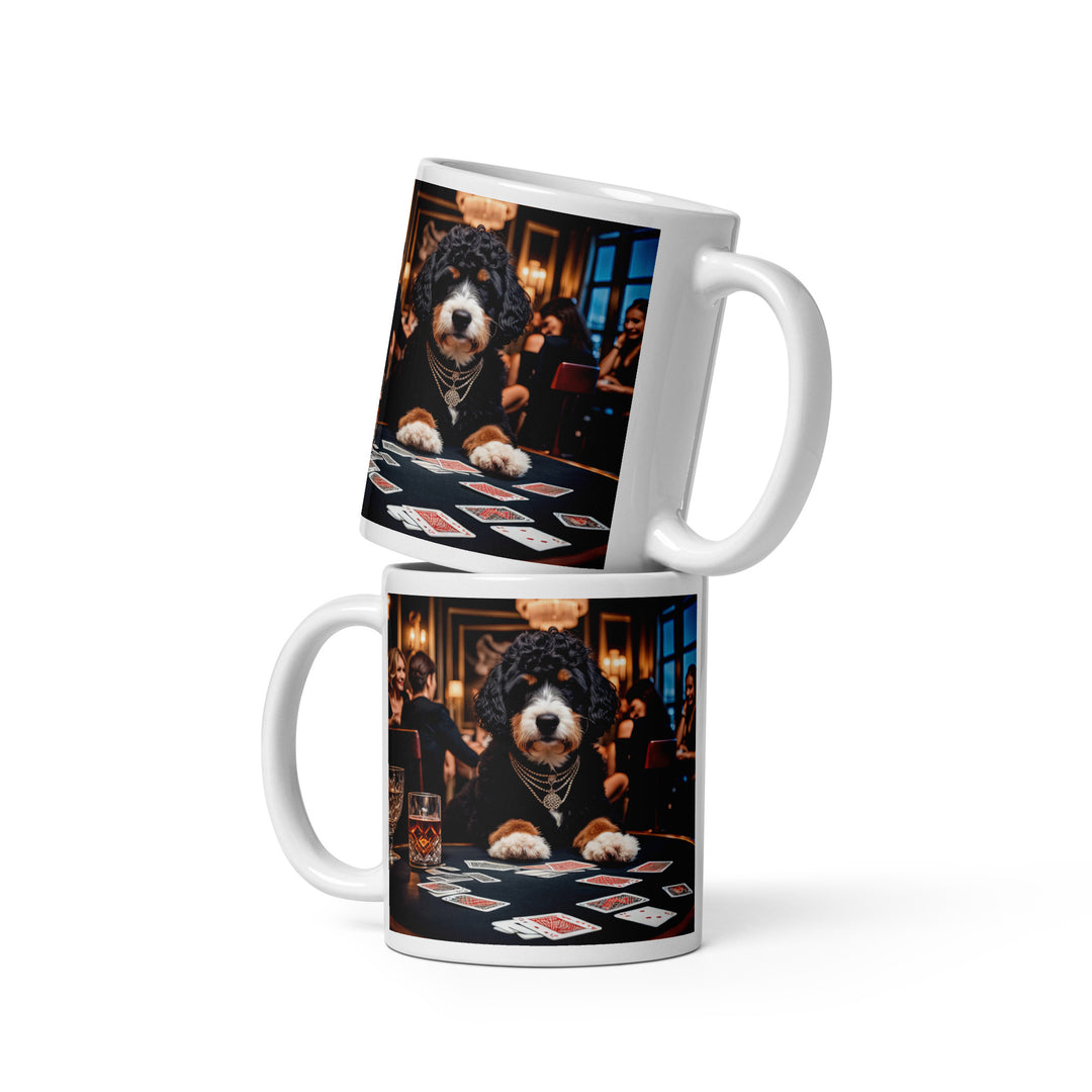 Bernedoodle General- White glossy mug