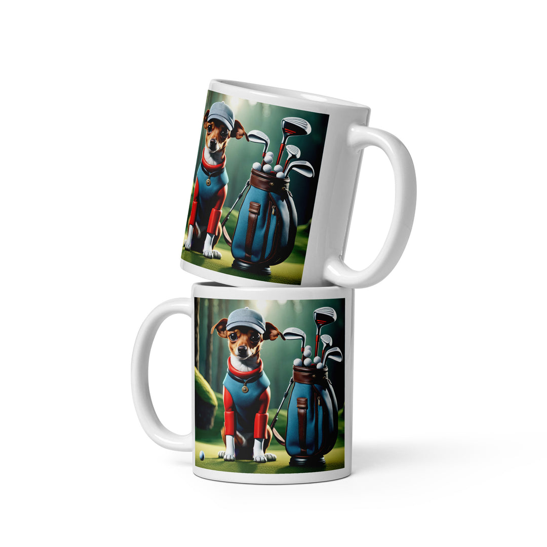 Chiweenie Golfer- White glossy mug