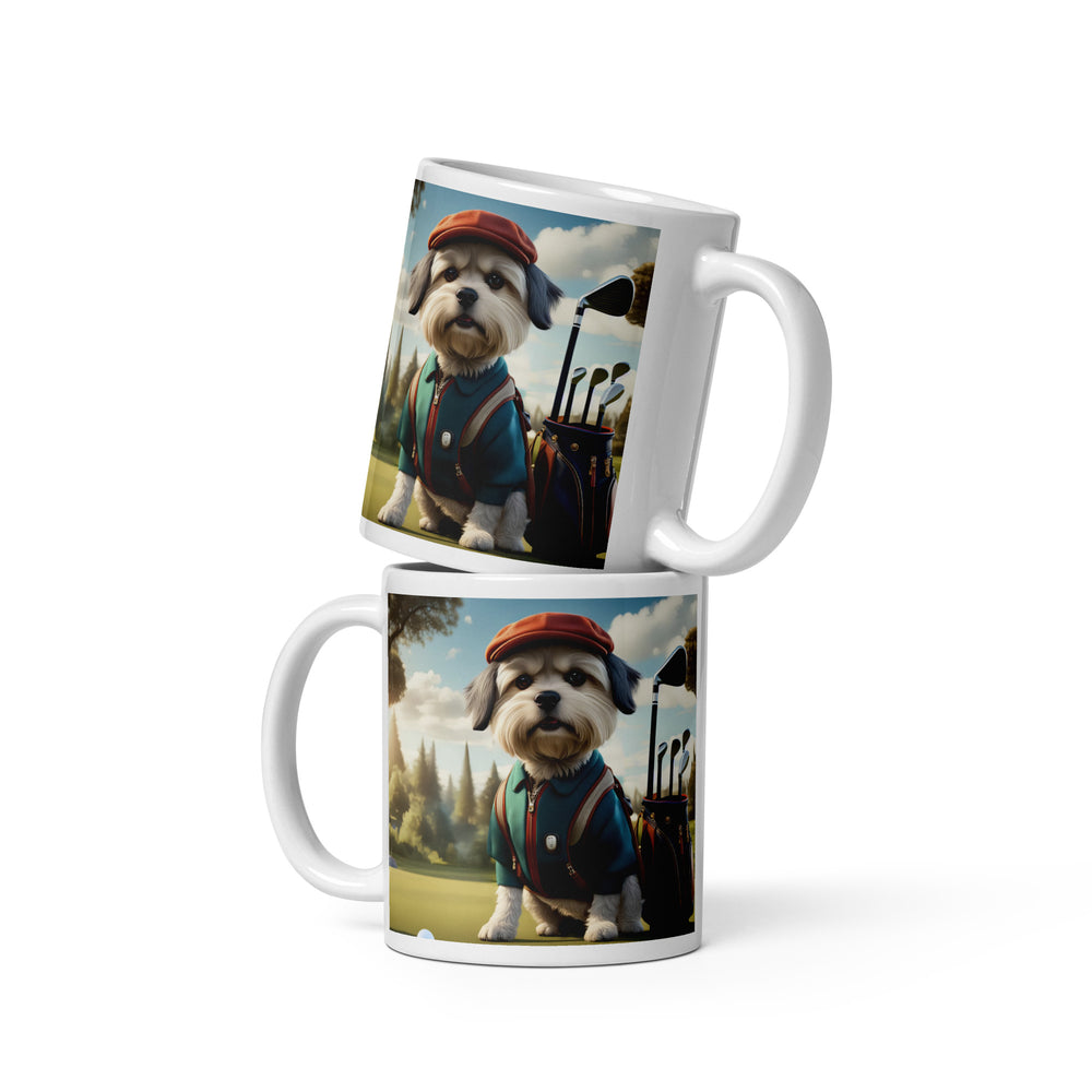 Pekapoo Golfer- White glossy mug v3