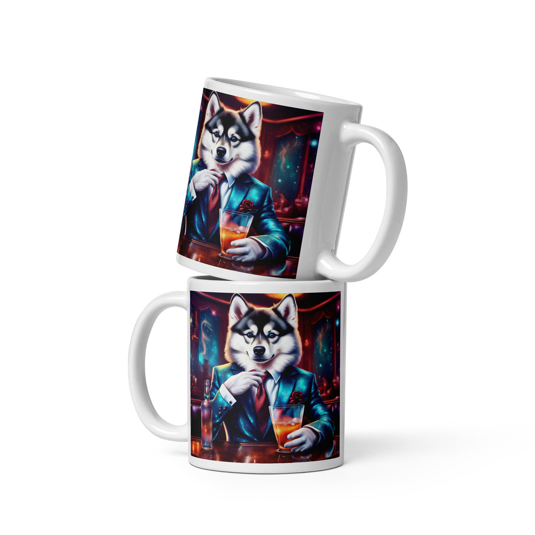 Pomsky General- White glossy mug