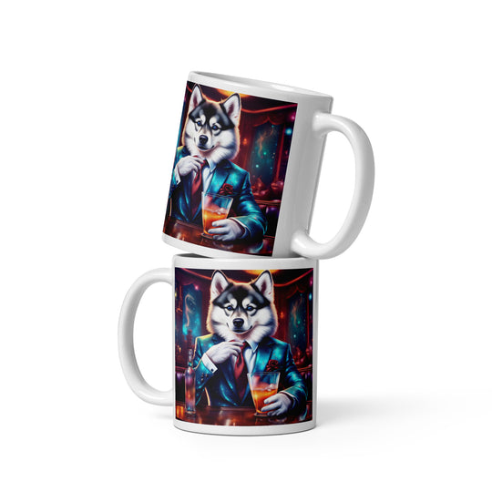 Pomsky General- White glossy mug