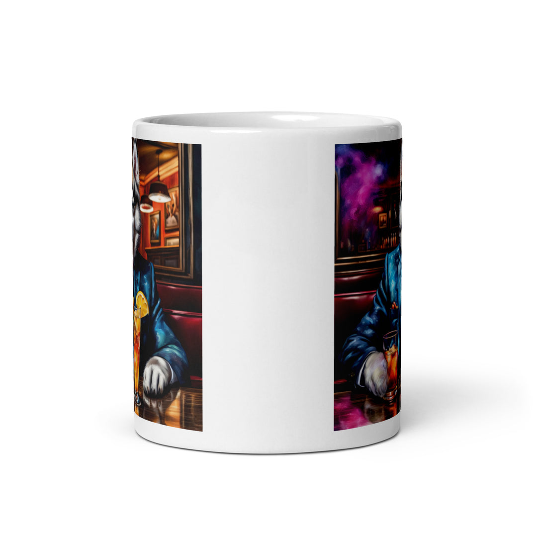 Pomsky General- White glossy mug v13