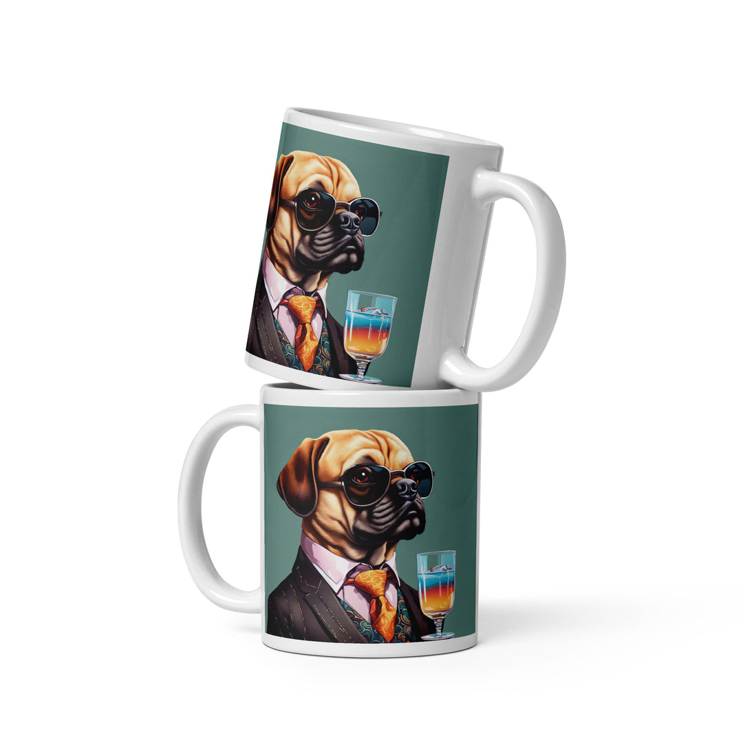 Puggle General- White glossy mug