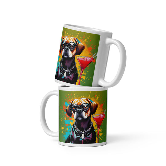 Puggle General- White glossy mug v9