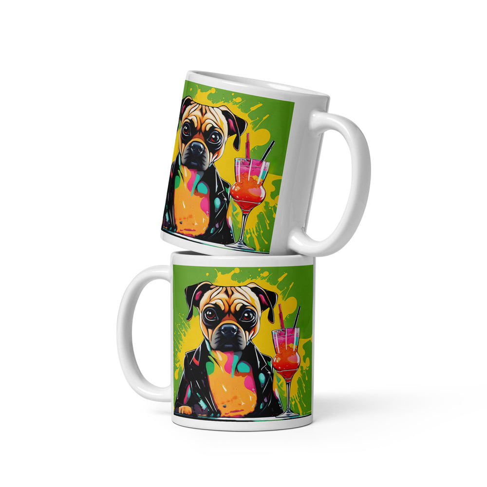 Puggle General- White glossy mug v10