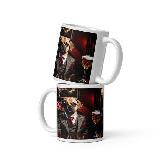 Puggle General- White glossy mug v12