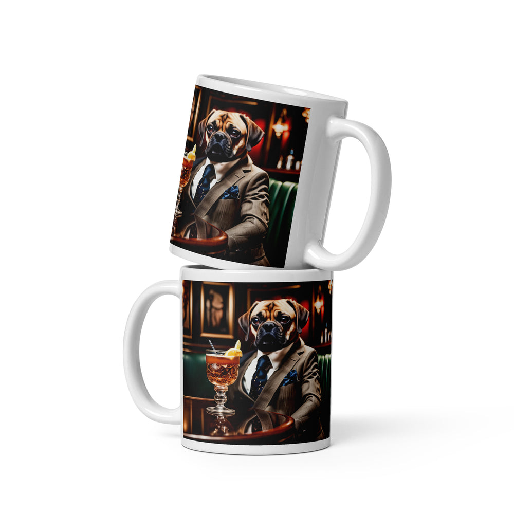 Puggle General- White glossy mug v14