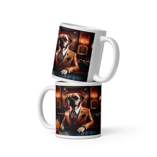 Puggle General- White glossy mug v18