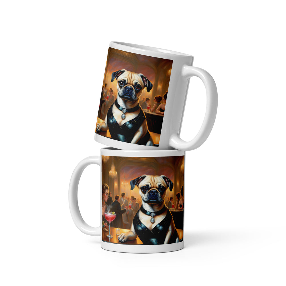 Puggle General- White glossy mug v19