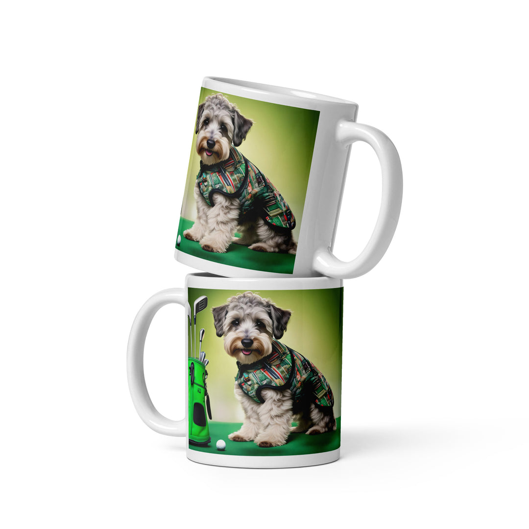 Schnoodle Golfer- White glossy mug