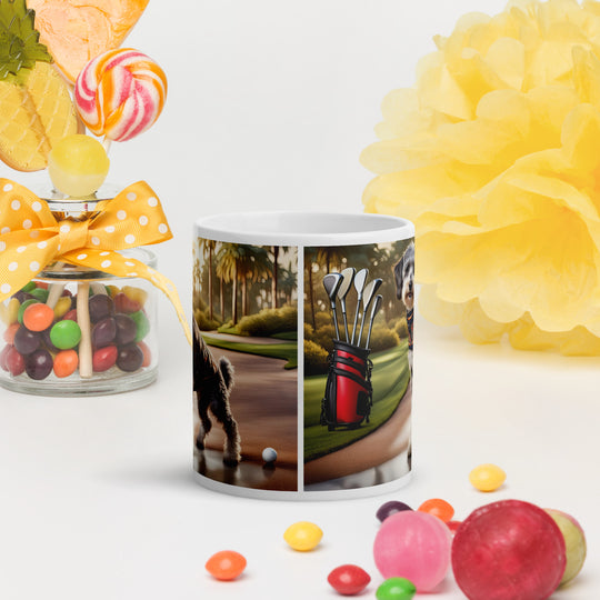 Schnoodle Golfer- White glossy mug v11