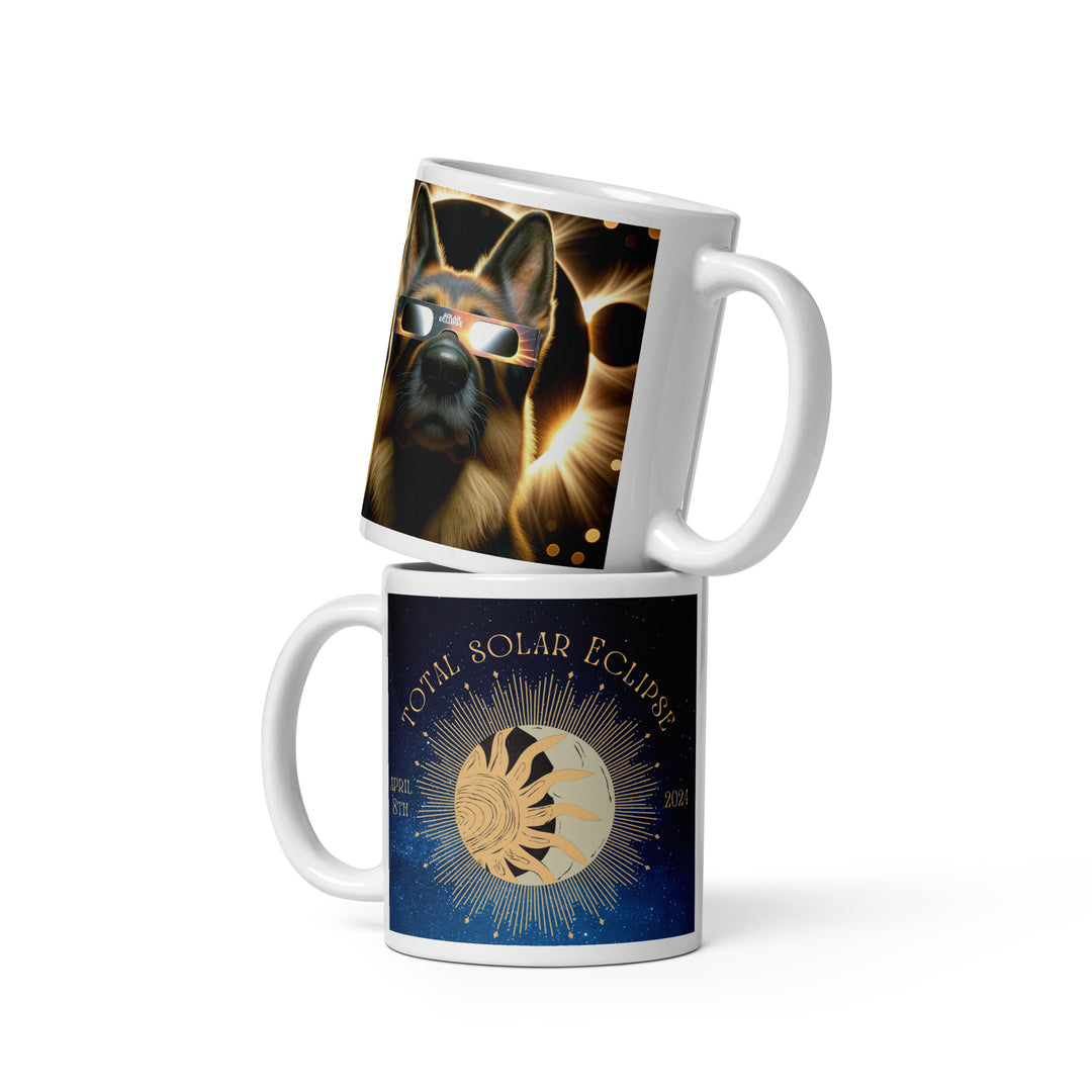 German Shepherd Eclipse- White glossy mug