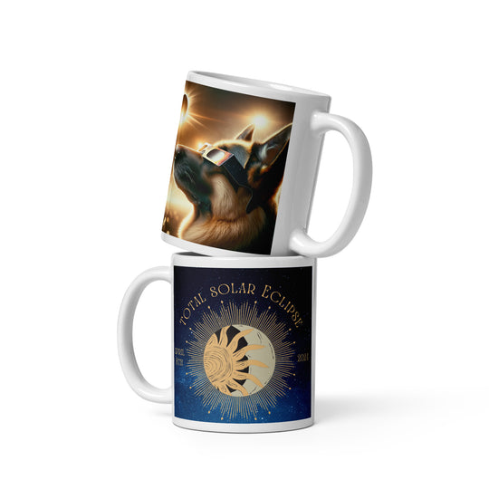 German Shepherd Eclipse- White glossy mug v2