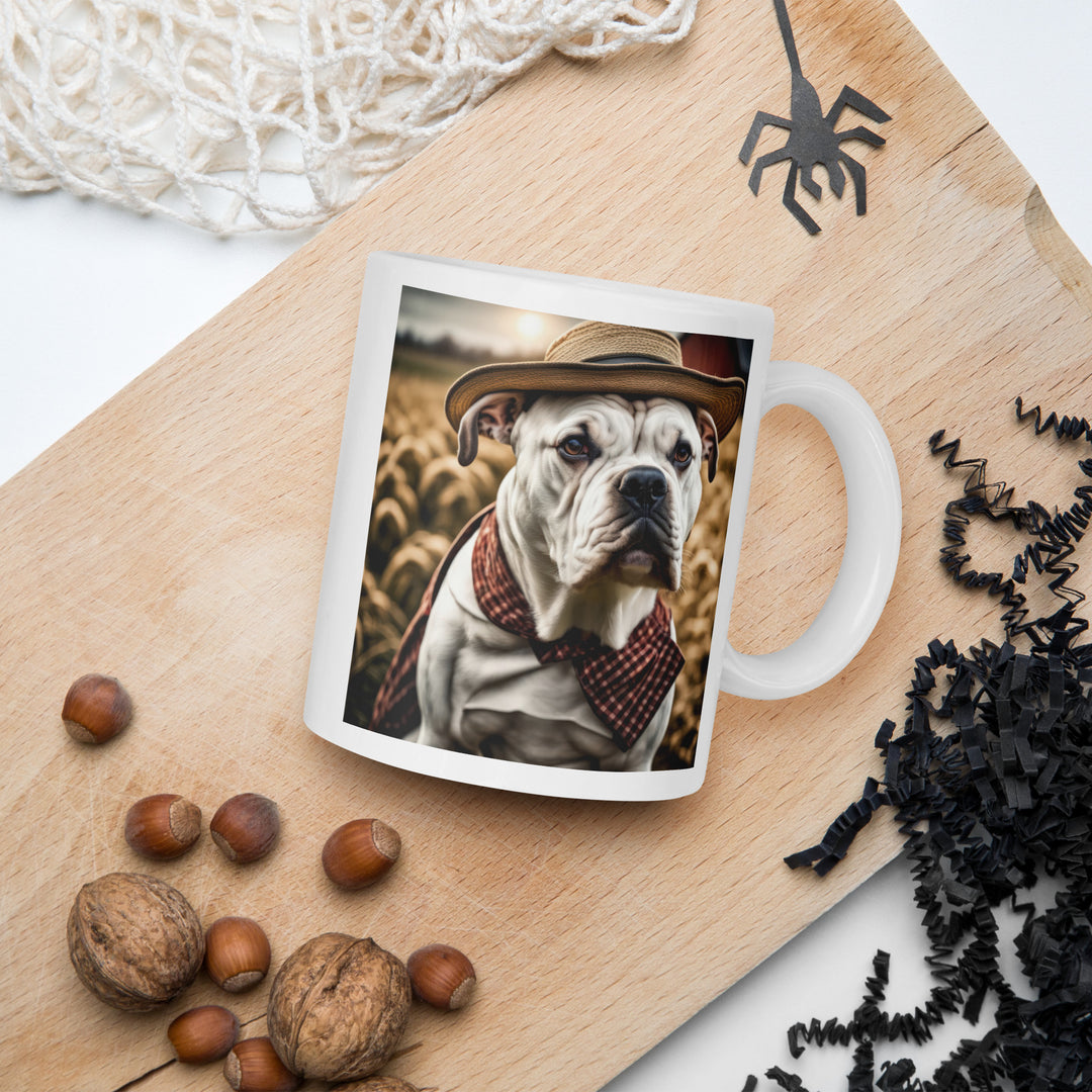 American Bulldog- White glossy mug v3