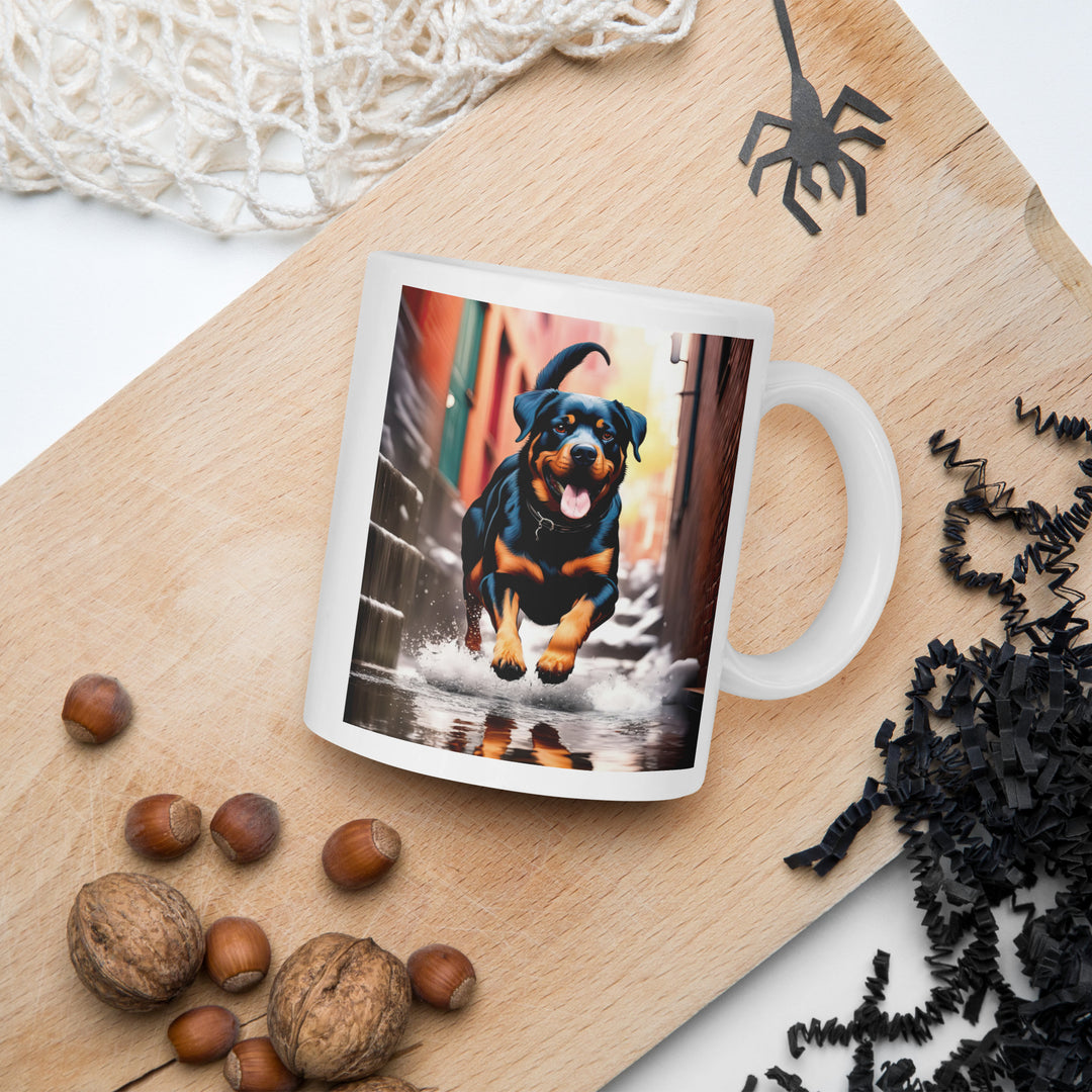 Rottweiler- White glossy mug v2