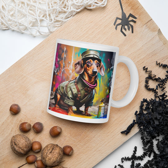 Dachshund- White glossy mug v4