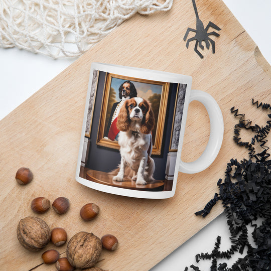 Cavalier King Charles Spaniel- White glossy mug v3