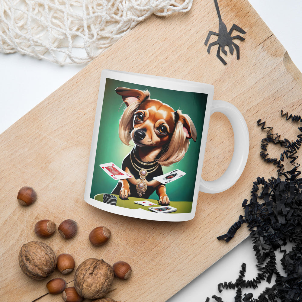 Chiweenie General- White glossy mug v10