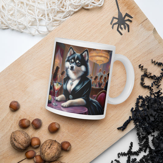 Pomsky General- White glossy mug v5