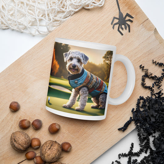 Schnoodle Golfer- White glossy mug v9