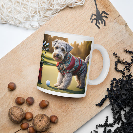 Schnoodle Golfer- White glossy mug v10