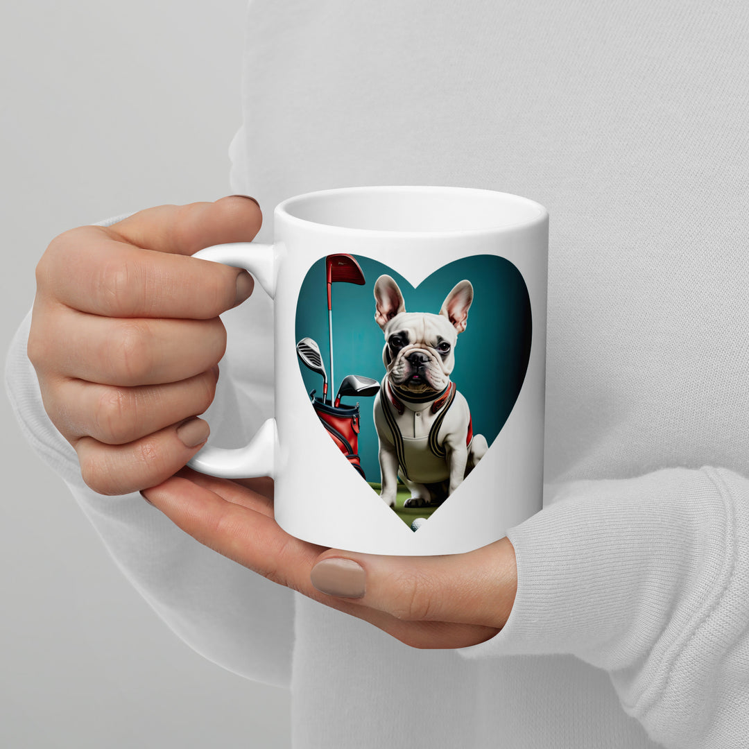 White glossy mug-French Bulldog V2