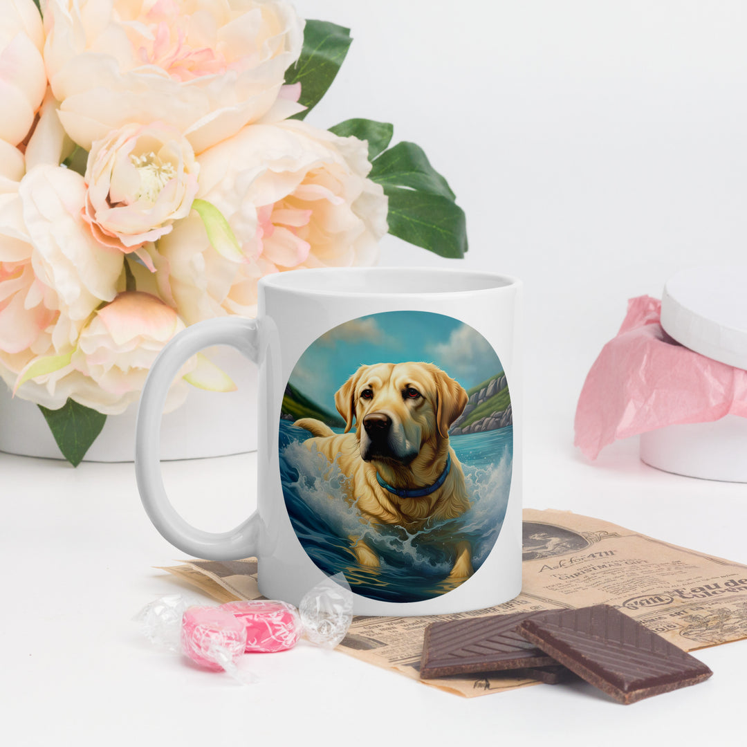 White glossy mug-Labrador Retriever V7