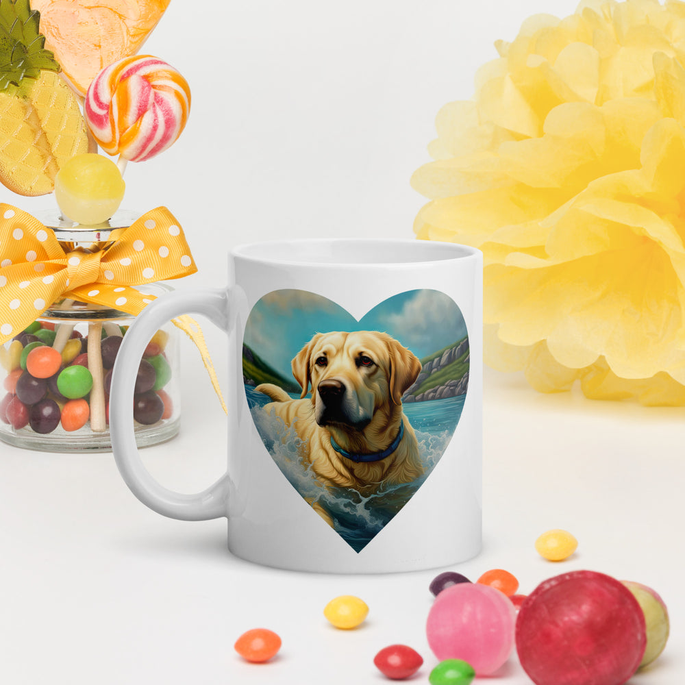 White glossy mug-Labrador Retriever V8