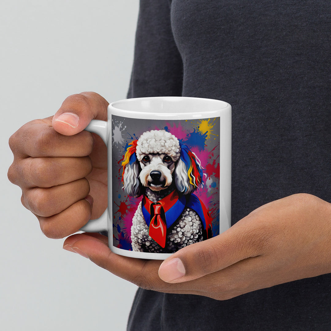 Poodle- White glossy mug