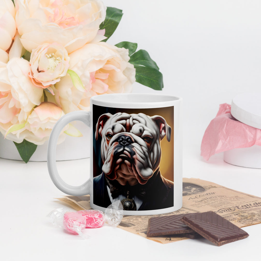 Bulldog- White glossy mug v5