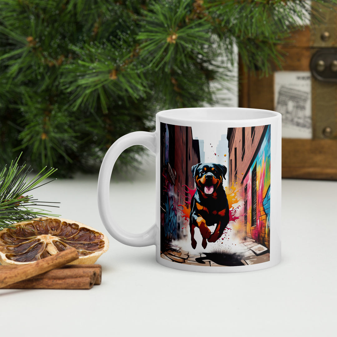 Rottweiler- White glossy mug v5