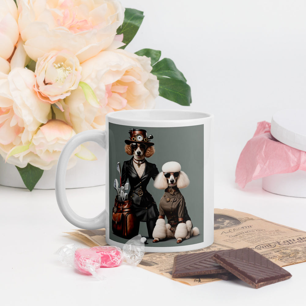 Poodle Golfer- Enamel Mug v5