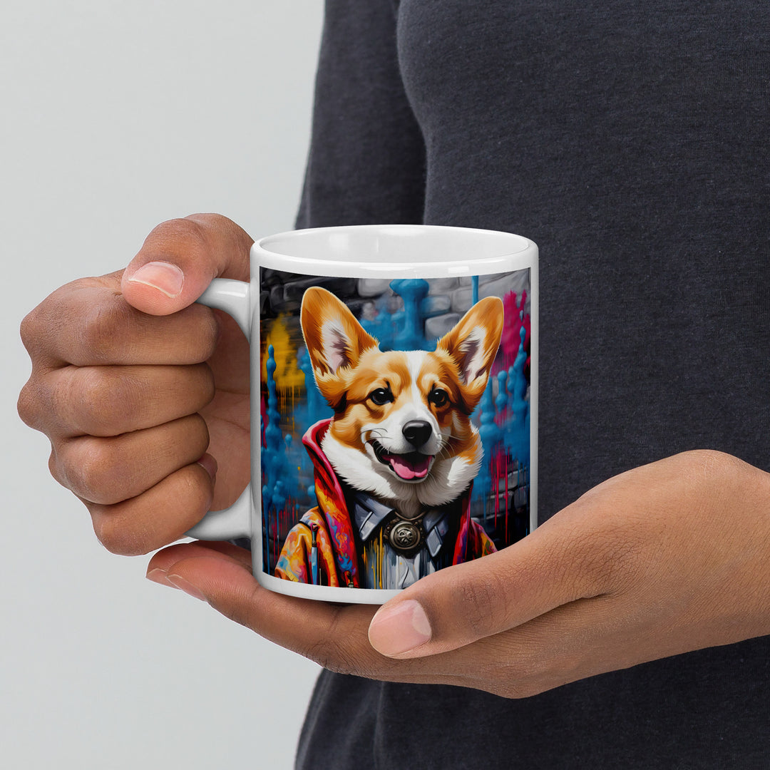 Pembroke Welsh Corgi- White glossy mug v5