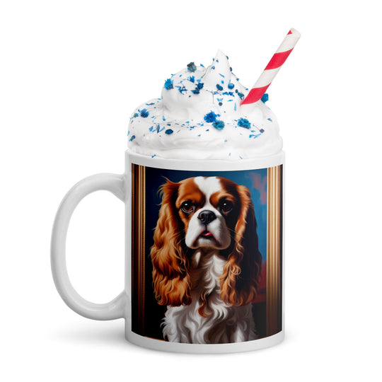 Cavalier King Charles Spaniel- White glossy mug v2