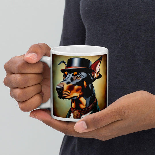 Doberman Pinscher- White glossy mug v3