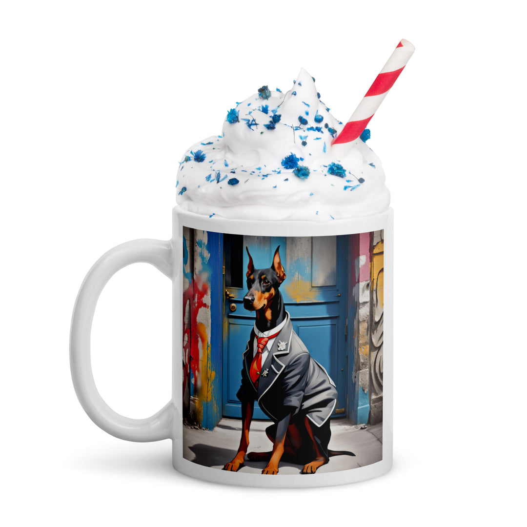 Doberman Pinscher- White glossy mug v5