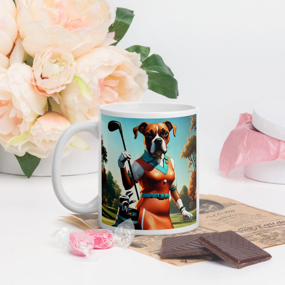 Boxer Golfer- White glossy mug v4