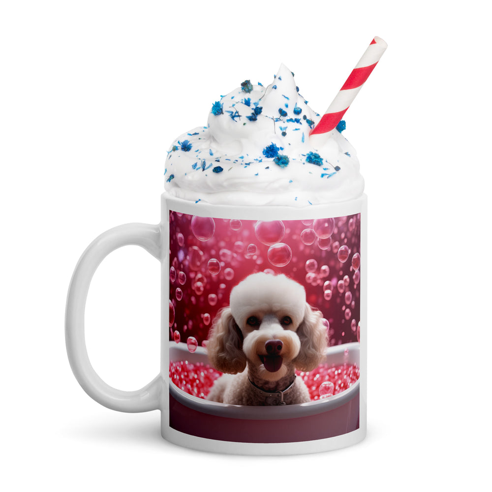 Poodle Romantic- White glossy mug