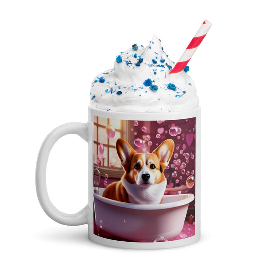 Pembroke Welsh Corgi Romantic- White glossy mug