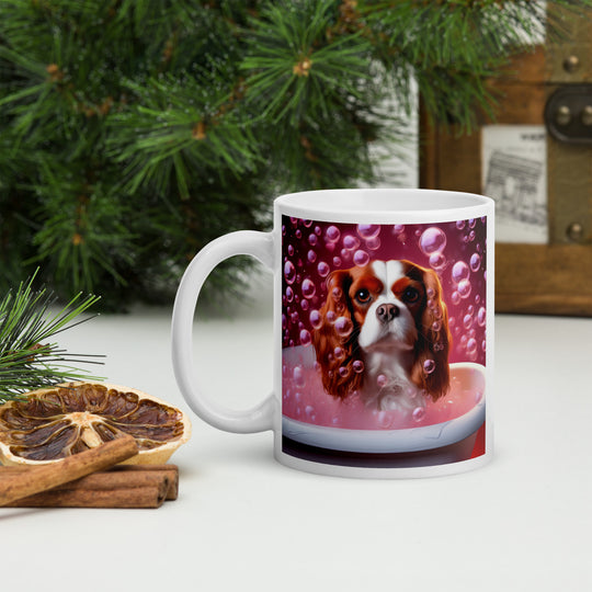 Cavalier King Charles Spaniel Romantic- White glossy mug