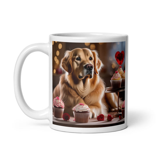 Golden Retriever Romantic- White Glossy v3