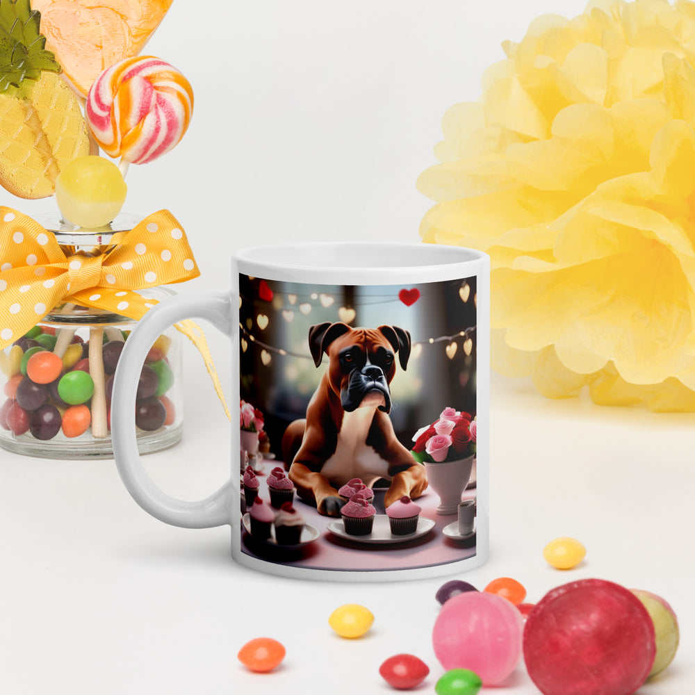 Boxer Romantic- White glossy mug v3