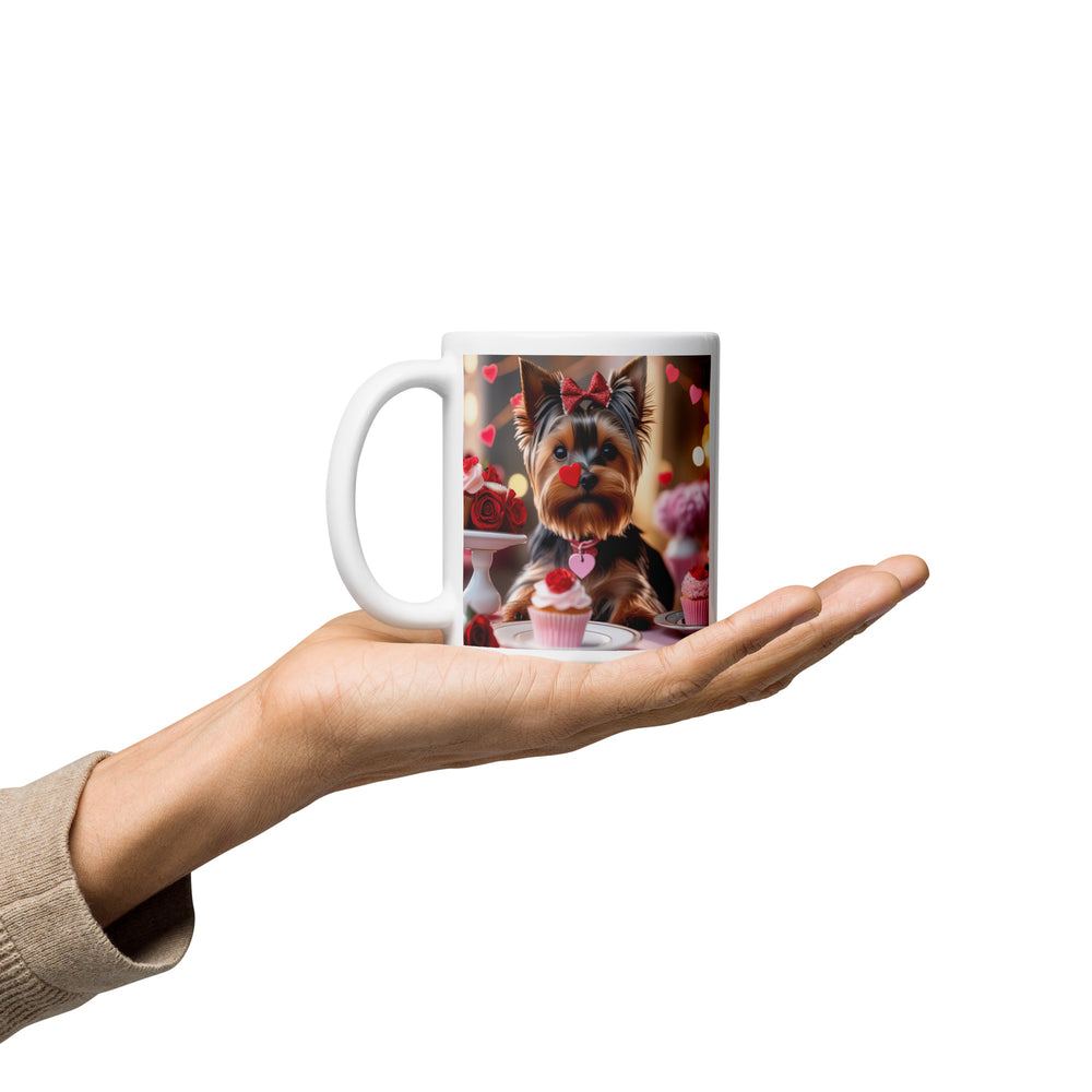 Yorkshire Terrier Romantic- White glossy mug v2